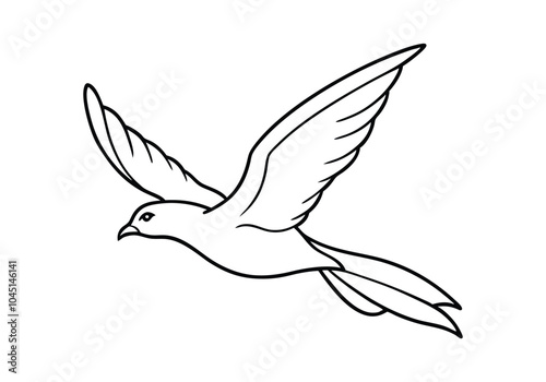 Majestic Bird in Flight in Continuous Line Art
