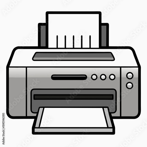 printer with black outline on white background