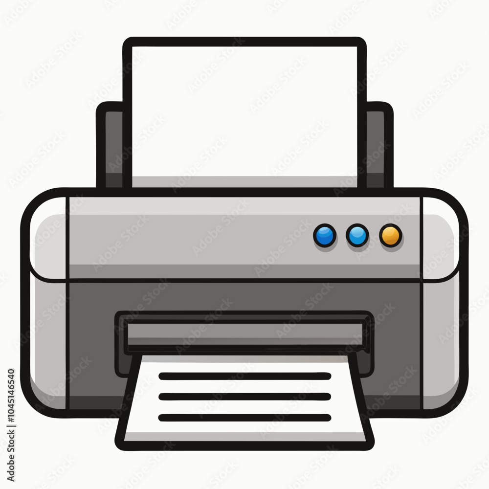 printer with black outline on white background printer with black outline on white background
