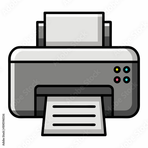 printer with black outline on white background