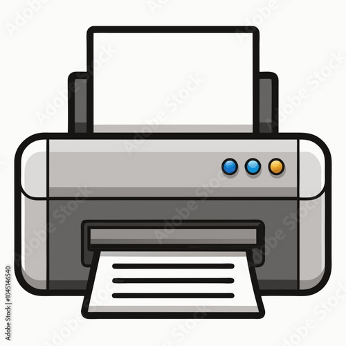 printer with black outline on white background