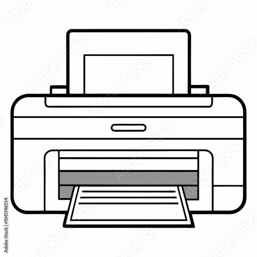 printer with black outline on white background