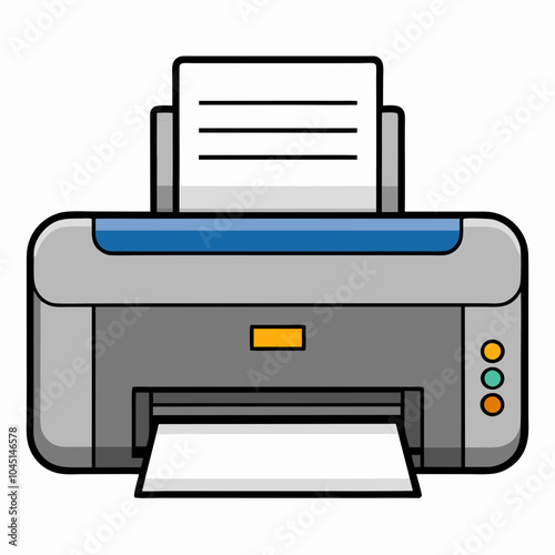 printer with black outline on white background