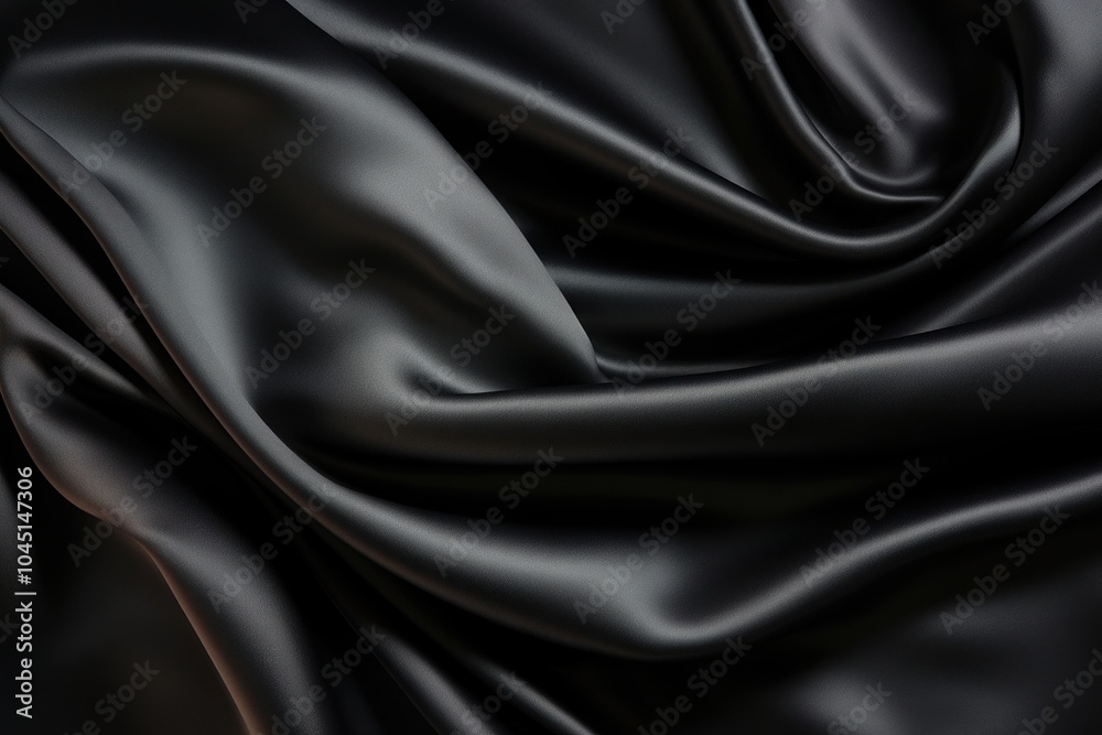 Fototapeta premium Metallic black silk transportation automobile vehicle.