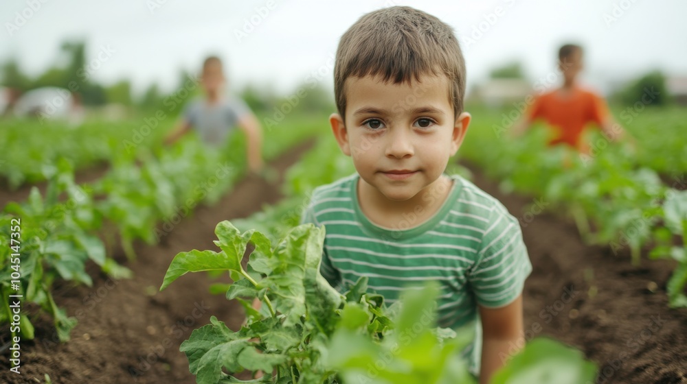 Children Working Together in a Community Garden Children Working Together in a Community Garden