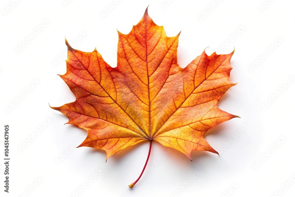 Extreme close-up of autumn maple leaf isolated on white background Extreme close-up of autumn maple leaf isolated on white background
