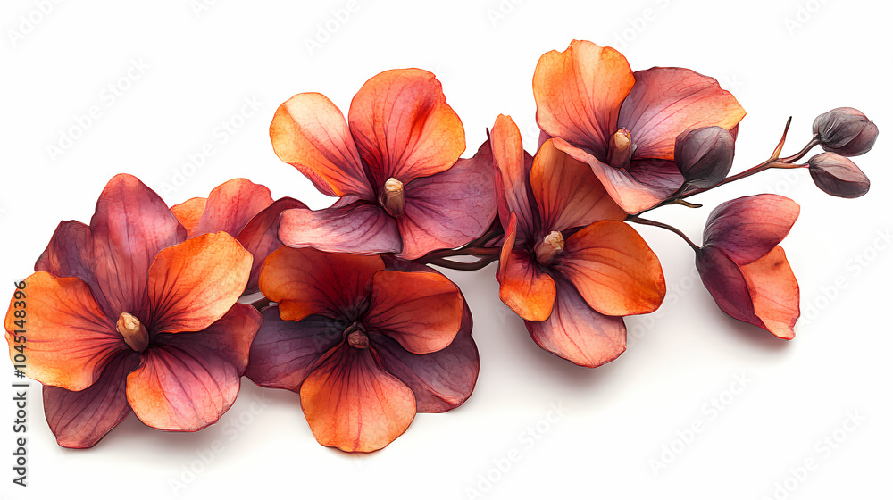 Vandas Orchids flowers Isolated on white background. Vandas Orchids flowers Isolated on white background.