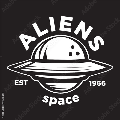 Vintage ufo logo illustration