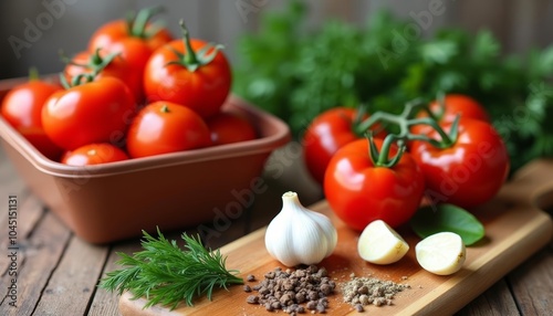  Fresh produce and herbs ready for a healthy meal