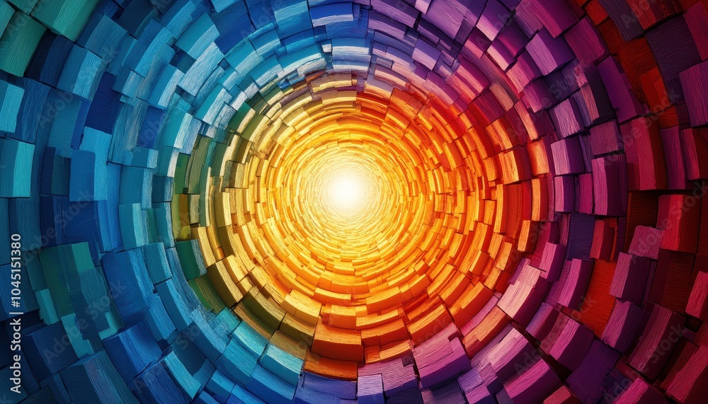 Abstract cityscape with round swirl brush strokes in vibrant colors at sunset Abstract cityscape with round swirl brush strokes in vibrant colors at sunset