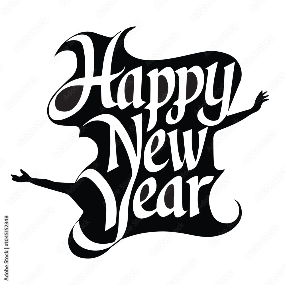 Happy New Year 2025 typography design Happy New Year 2025 typography design