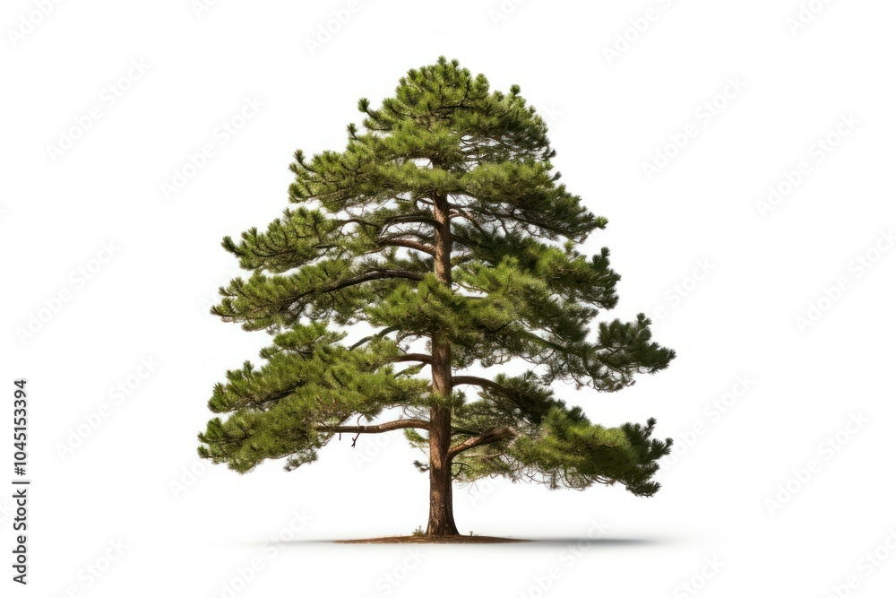 Obraz premium Pine tree plant fir white background.