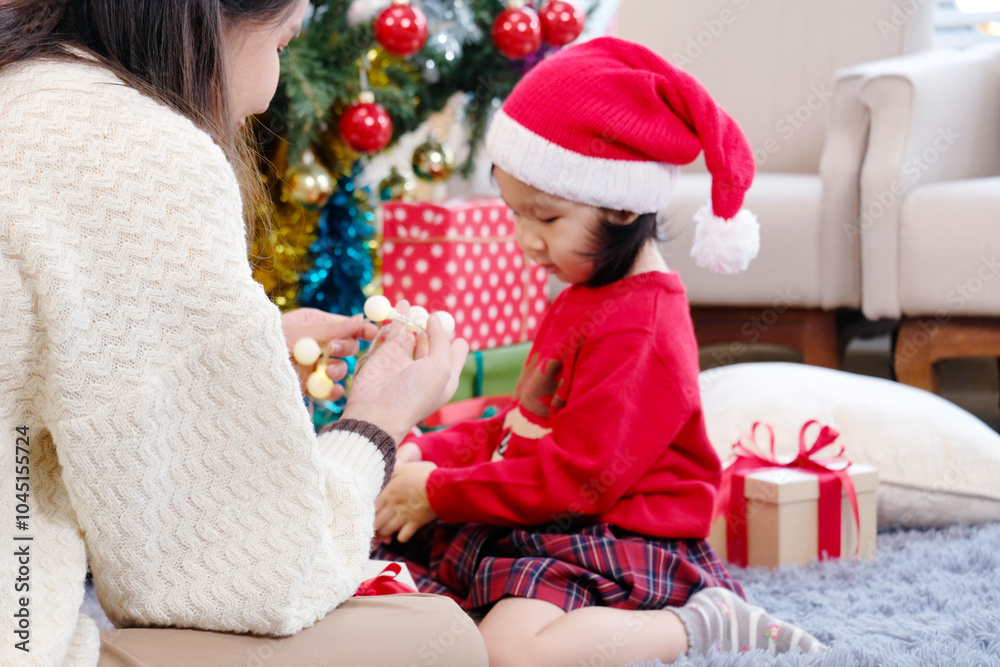 Young women and girls celebrate Christmas.