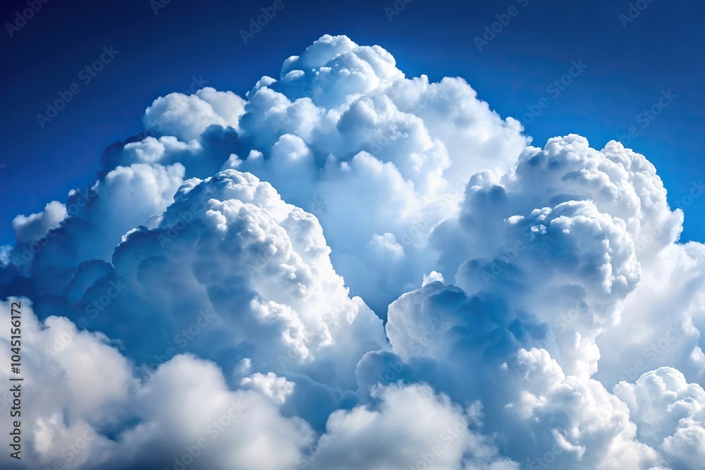 Naklejka premium Extreme close-up of fluffy white clouds against a blue sky background
