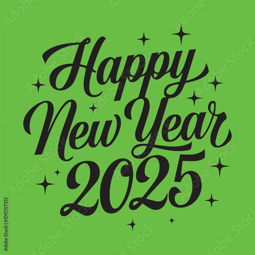 Happy New Year 2025 typography design