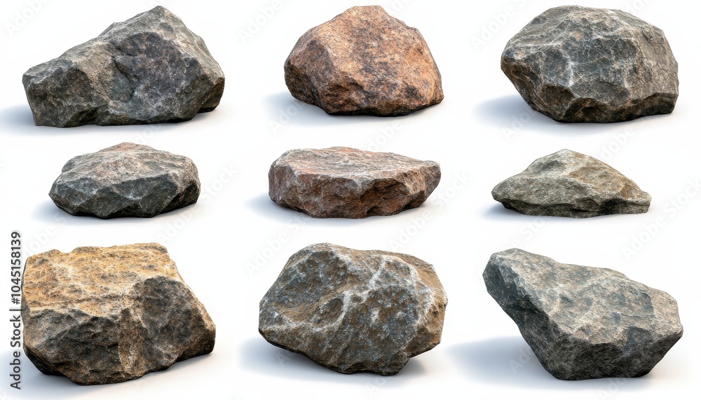 A diverse swarm of boulders gathered in natural formation under soft sunlight