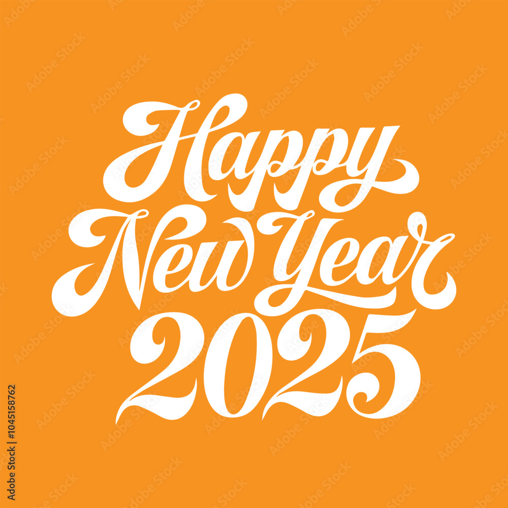 Happy New Year 2025 typography design Happy New Year 2025 typography design