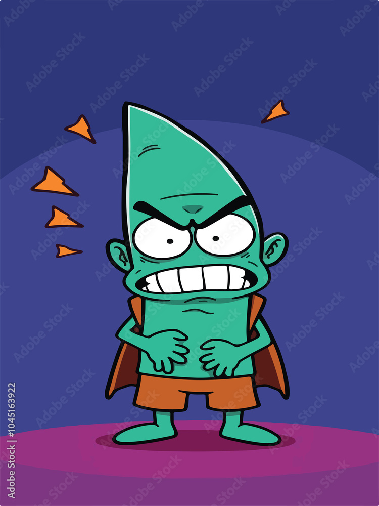 Angry Cartoon With Open Mouth. Vector Illustration. Angry Cartoon With Open Mouth. Vector Illustration.