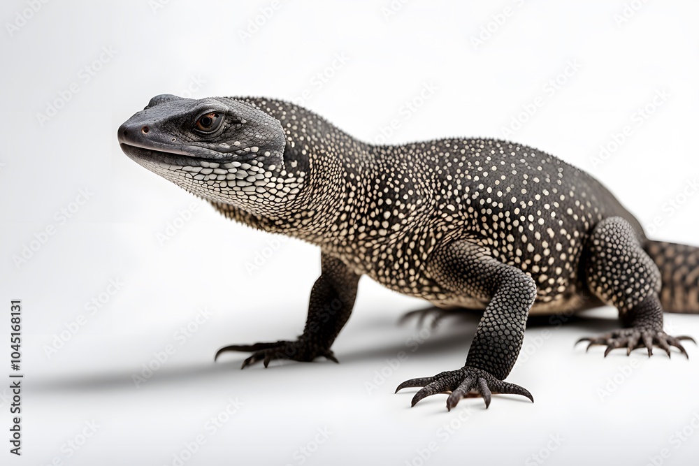 Obraz premium Black throat monitor on white background, Ai Generated