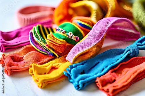 colorful hair accessories hair clips and bands in assorted holi photo