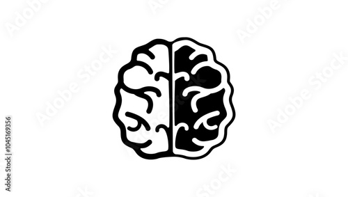 Emblem Cerebral edema, black isolated silhouette