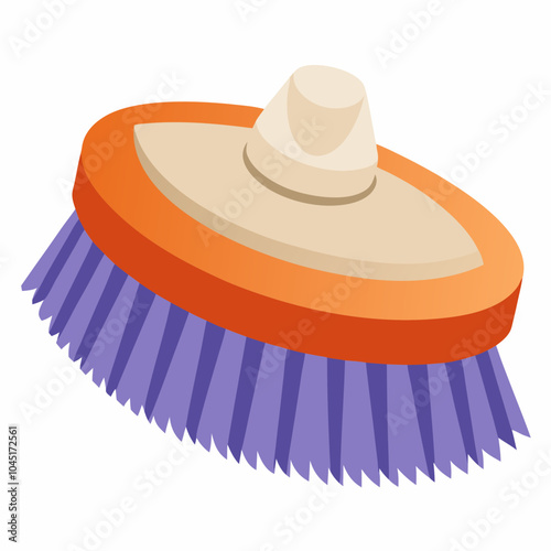 cleaning brush on white background