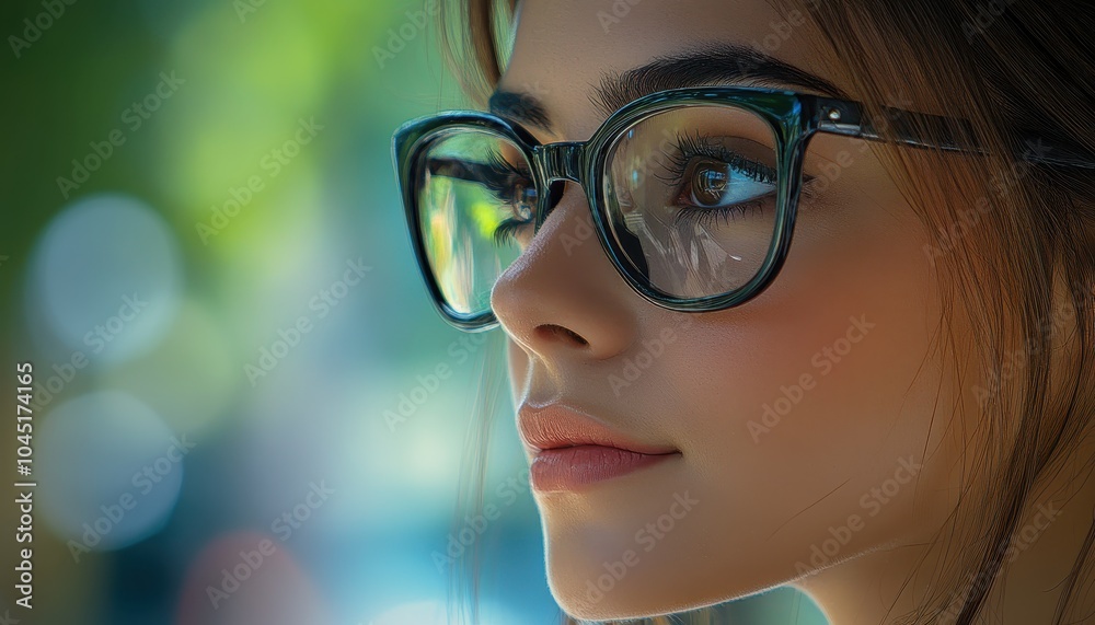 Student girl gazing thoughtfully in a natural setting during daylight hours Student girl gazing thoughtfully in a natural setting during daylight hours