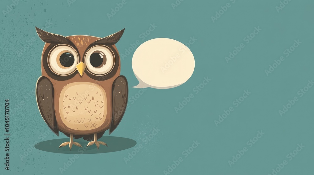 Cartoon owl featuring a speech bubble