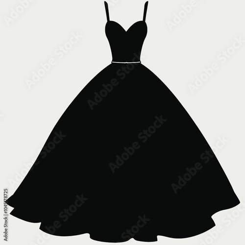 a black silhouette of a dress