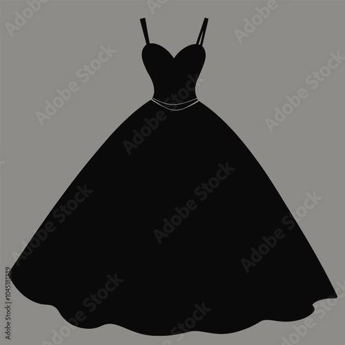 a black silhouette of a dress