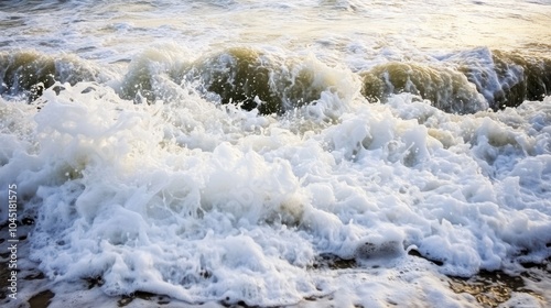 Smooth White Sea Foam with Light Blue Tones