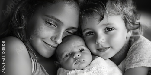 Cherished Family Bonds in Black and White Photography