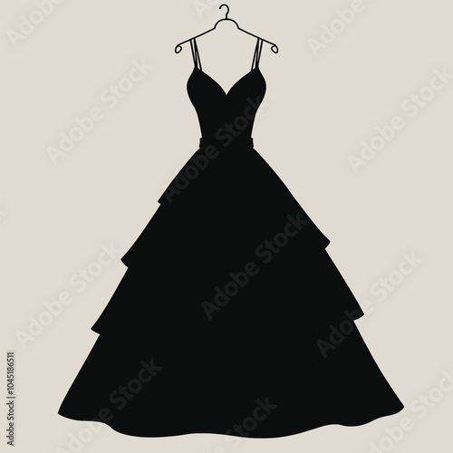 a black silhouette of a dress