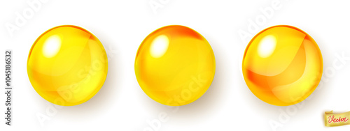 Serum, cosmetic oil set, realistic collagen oil or essence, model isolated on transparent background. Vector vitamin icon collection