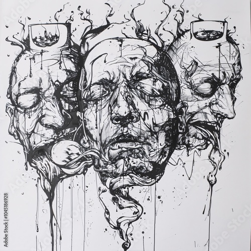 Wallpaper Mural Abstract Portrait Art: Exploring Emotional Depth and Surrealism Torontodigital.ca