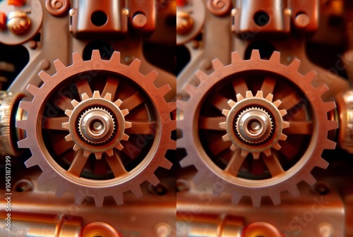 Stereoscopic Photography Two slightly offset images of gears cre photo