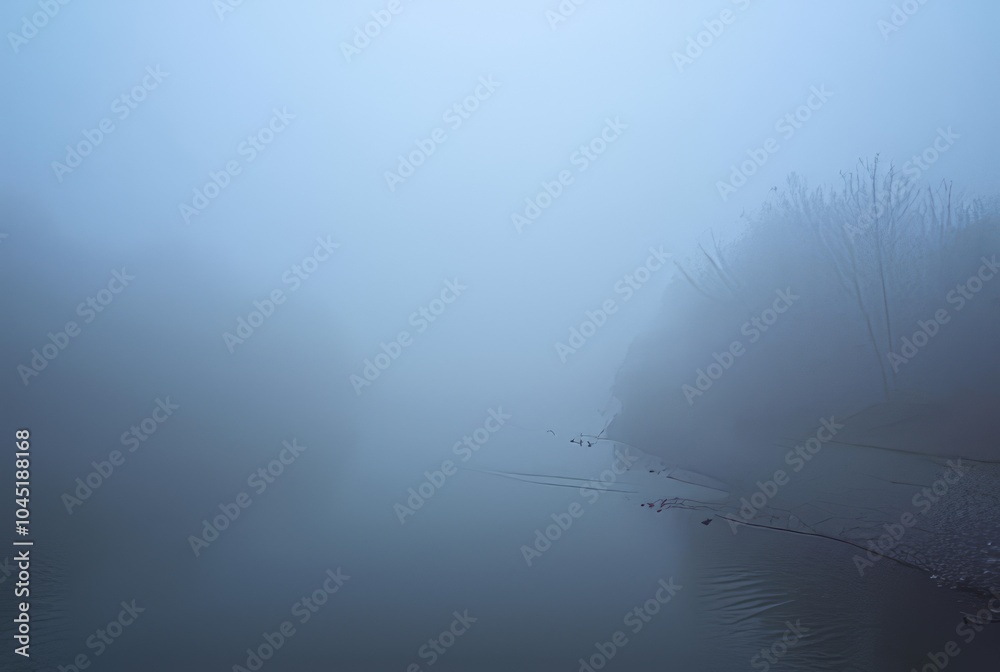 Foggy River A photograph capturing the river through a thick fog Foggy River A photograph capturing the river through a thick fog