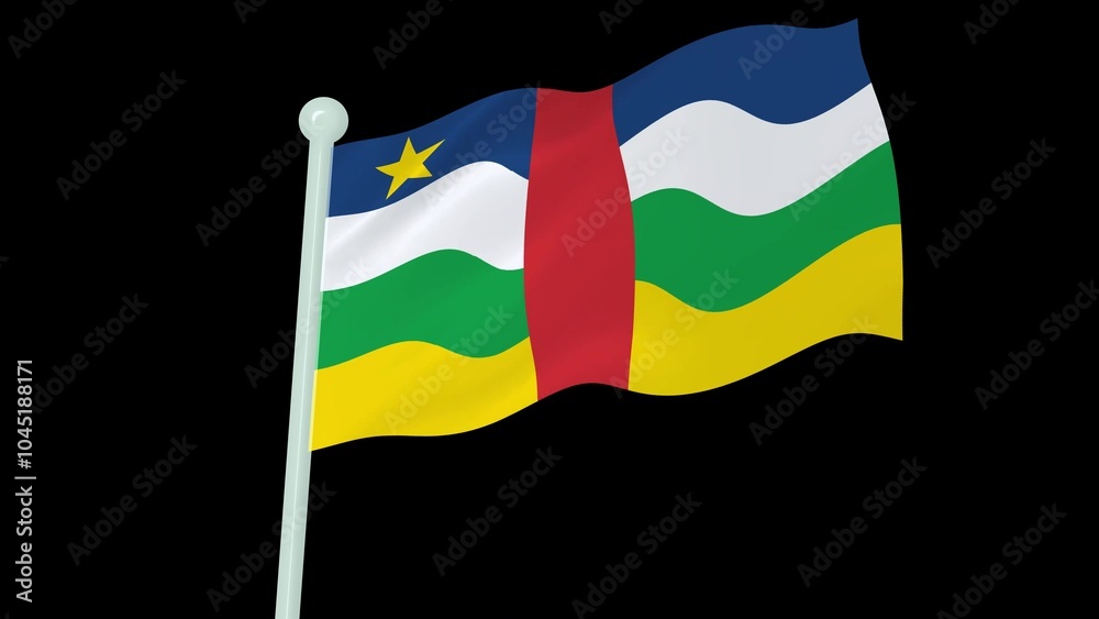 Naklejka premium Central African Republic Flag Waving