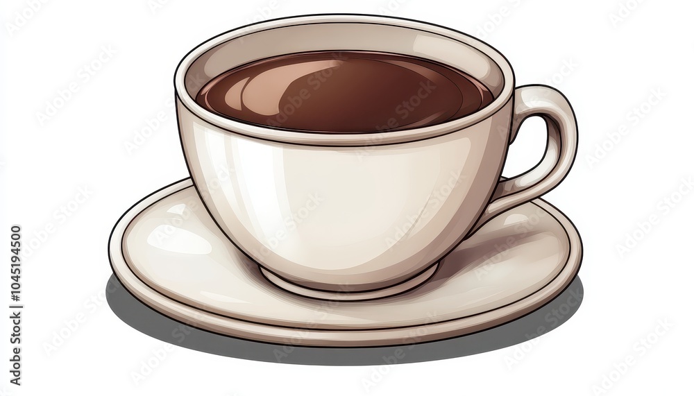 A warm cup of coffee on a saucer, perfect for a cozy morning moment A warm cup of coffee on a saucer, perfect for a cozy morning moment