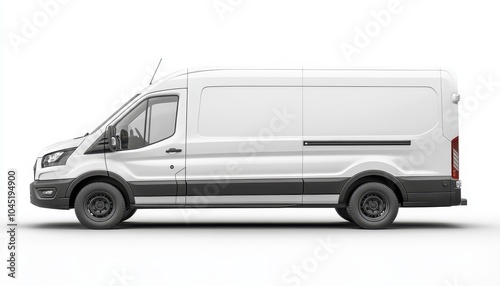 Delivery van parked with no background, ideal for transport and logistics imagery