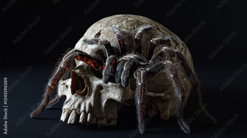 Tarantula Crawling on a Skull Tarantula Crawling on a Skull