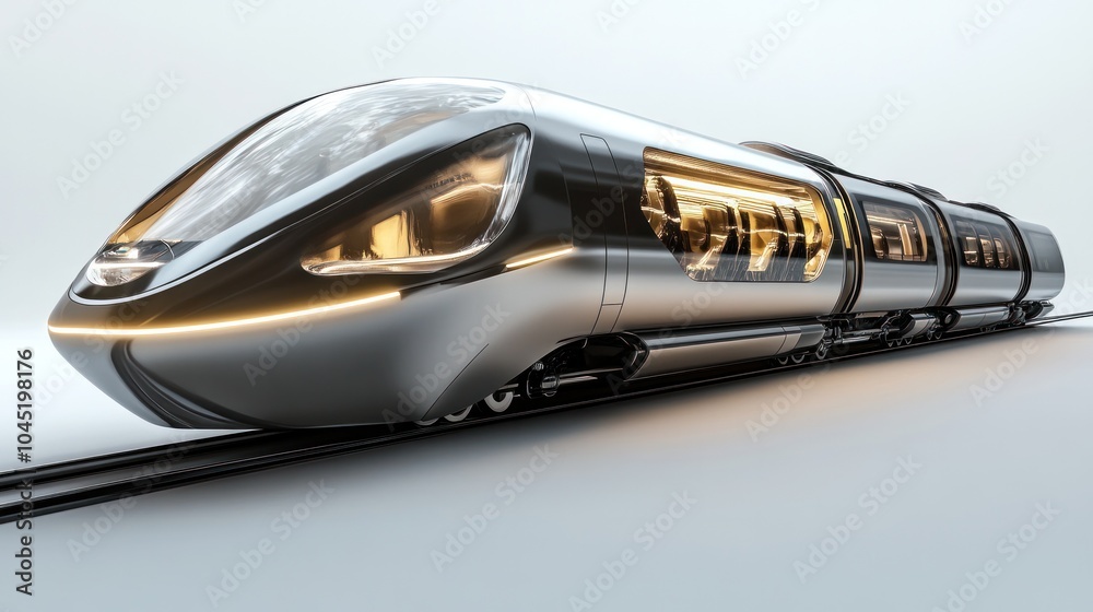 Fototapeta premium modern train concept, showcasing its innovative wheel-less design and state