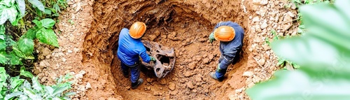 Excavation Work in a Panoramic Environment