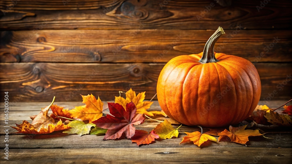 festive autumn fall leaves rustic Halloween composition silhouette