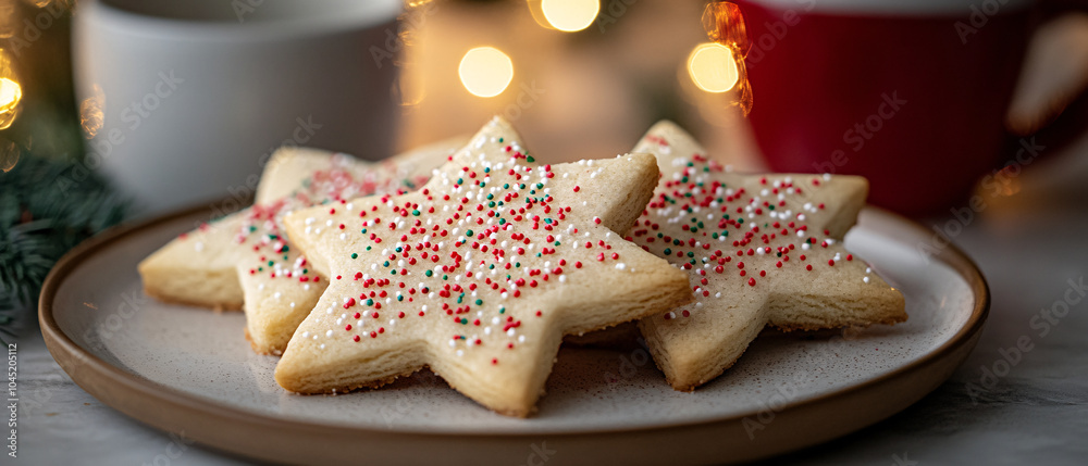 Delicious Homemade StarShaped Sugar Cookies with Sprinkles Delicious Homemade StarShaped Sugar Cookies with Sprinkles