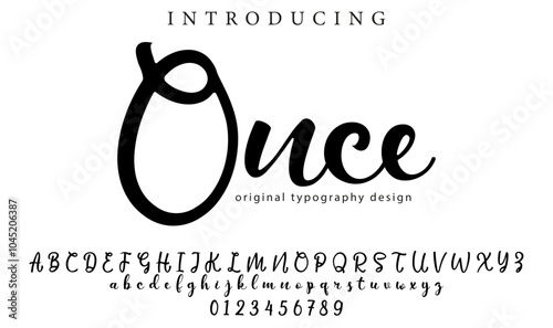 Once Font Stylish brush painted an uppercase vector letters, alphabet, typeface