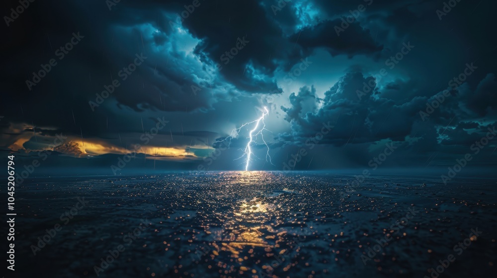 Lightning's abstract streaks light up the sky. Thunder rolls, signaling the storm's intensity. Lightning's abstract streaks light up the sky. Thunder rolls, signaling the storm's intensity.