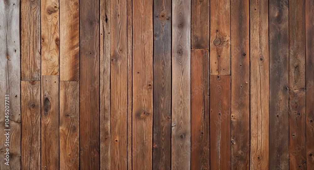 Rustic brown wooden plank wall background weathered wooden planks with visible grain and worn textures Rustic brown wooden plank wall background weathered wooden planks with visible grain and worn textures