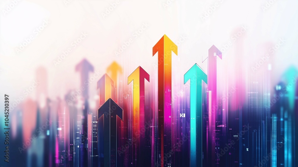 Abstract Growth Chart with Colorful Arrows Abstract Growth Chart with Colorful Arrows