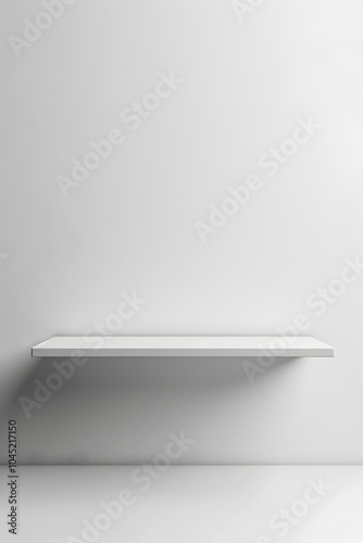 Wallpaper Mural Minimalistic White Empty Shelf for Product Presentation in Bright Studio Torontodigital.ca
